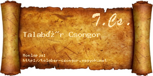 Talabér Csongor névjegykártya